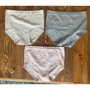 New!‎ Laura Ashley Panties Soft Brief Underwear Scalloped Waist Ribbed Small